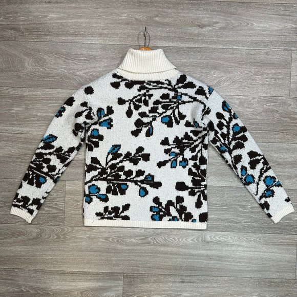 St. John's Bay Womens Turtleneck Long Sleeve Floral Pullover Sweater - Picture 3 of 10